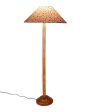 Beautiful Cotton Coolie Shade Floor Lamp With Natural Wooden Base | 13 x 56 Inches Online now