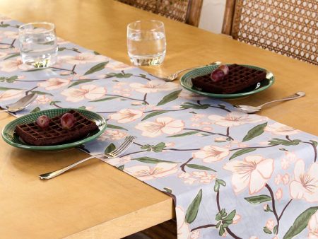 Blue Badamwari Cotton Satin Table Runner | 13 x 60 inches Supply