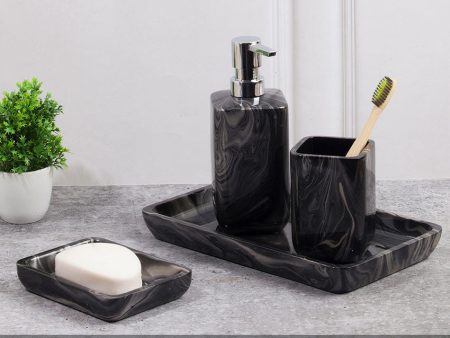 Elegant Soap Dispenser, Tray, Soap Dish & Tumbler Bath Set | Set of 4 Pcs Online Hot Sale