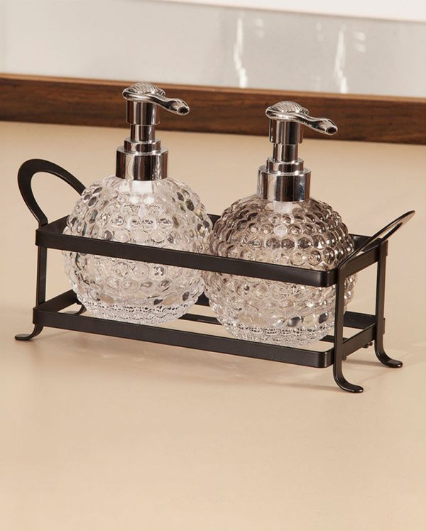 Crystal Soap Dispensers with Holder Bath Set | Set of 2 Online Sale