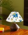 Printed Cotton Table Lamp With Wooden Natural Base | 10 x 12 Inches Supply