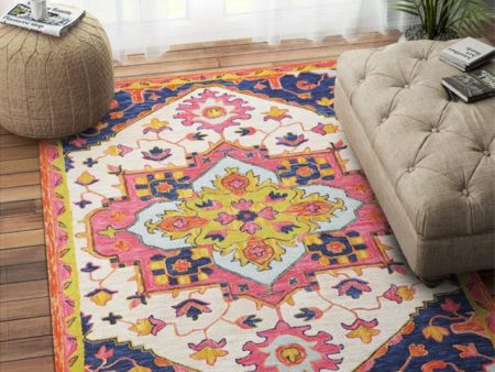 Traditional Hand Tufted Wool Carpet Classic Artistry | 5 x 8 Feet For Sale