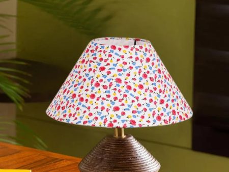 Printed Cotton Table Lamp With Wooden Natural Base | 10 x 12 Inches Supply