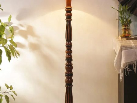 Luxurious Cotton Wooden Floor Lamp | 5 Feet For Cheap