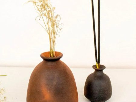 Modern Terracotta Vase with Incense Holder Set Fashion