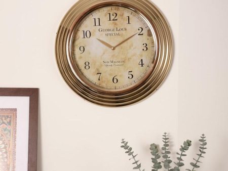 Gilded Rustic Aluminium Wall Clock | 16 x 3 inches Online