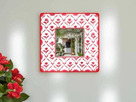 Vintage Design Square Shaped Printed MDF Wall Mirror Supply