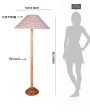 Beautiful Cotton Coolie Shade Floor Lamp With Natural Wooden Base | 13 x 56 Inches Online now