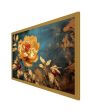 Gold Rose Floral Canvas Wall Art Floating Frame Cheap