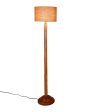 Abstract Jute Drum Shade Floor Lamp with Wooden Base | 12 x 59 Inches Cheap