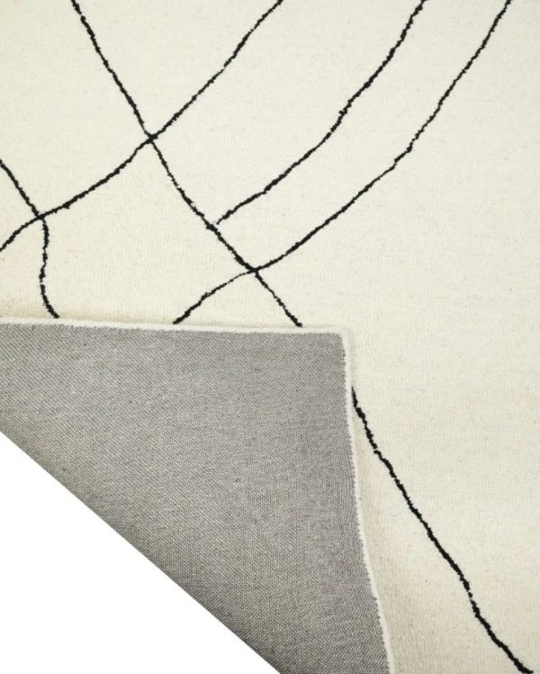 Geometric Hand Tufted Wool Carpet Modern Flair | Black | 5 x 8 Feet Supply