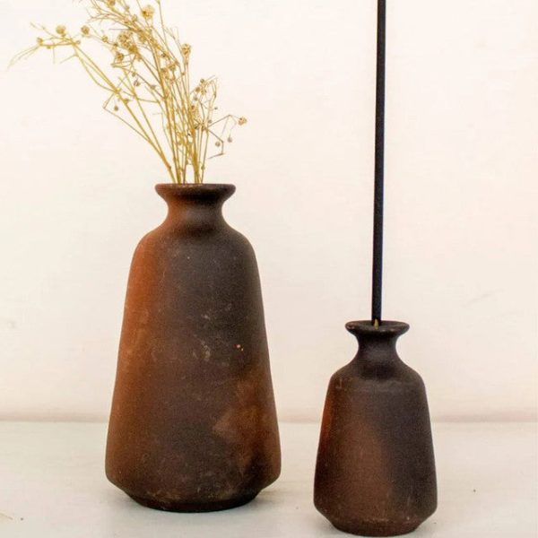 Stylish Terracotta Vase with Incense Holder Set Sale