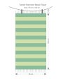 Hammam Green Beach Fouta Multipurpose Cotton Bath Towel With Fringes | 59.8 X 29.9 inches Hot on Sale