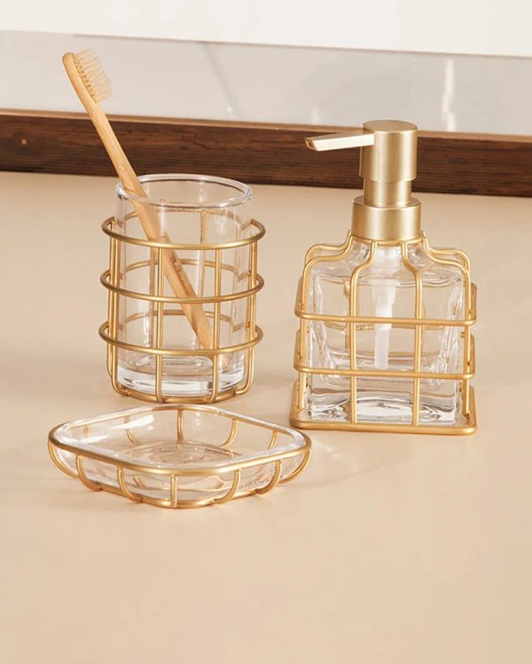 Vintage Soap Dispenser, Soap Dish & Tumbler Bath Set | Set of 3 Pcs Online Hot Sale