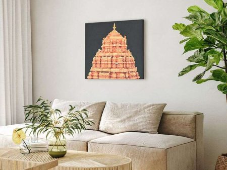 Ananda Nilayam Framed Textile Art | Gold | 24 X 24 inches Online Sale