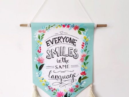 Everyone Smiles Canvas Wall Decor Tapestry on Sale