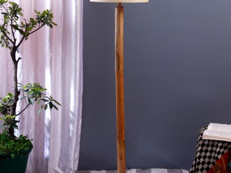 Unique Cotton Drum Shade Floor Lamp with Wooden Base | 12 x 57 Inches Cheap