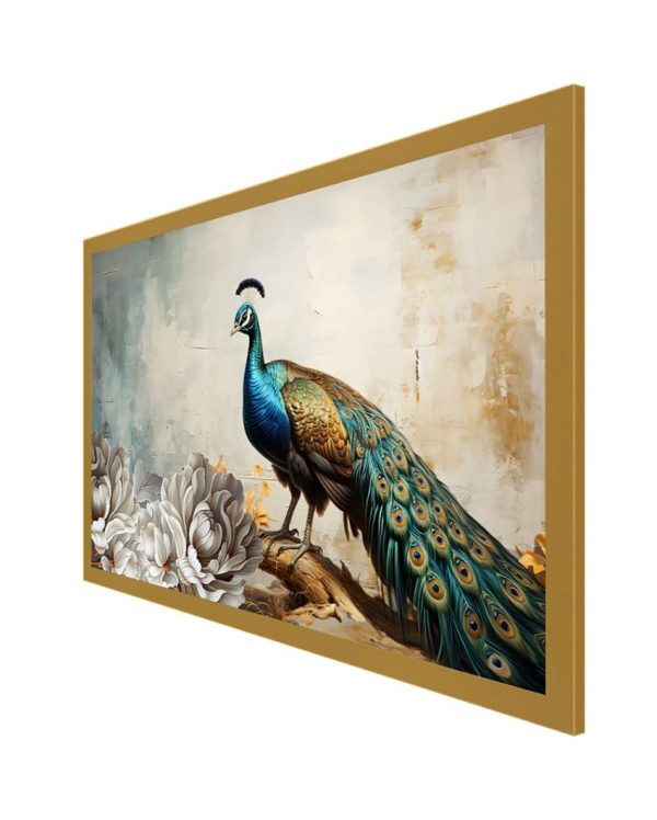 Peacock Canvas Wall Art With Acrylic Frame For Discount