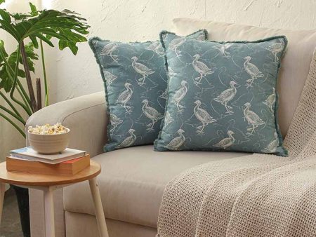 Blue Kukkut Cotton Cushion Cover  | Set of 2 Online Sale