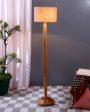 Abstract Jute Drum Shade Floor Lamp with Wooden Base | 12 x 59 Inches Cheap