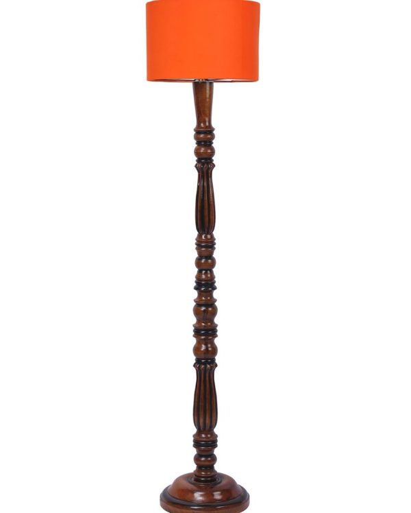 Luxurious Cotton Wooden Floor Lamp | 5 Feet For Cheap