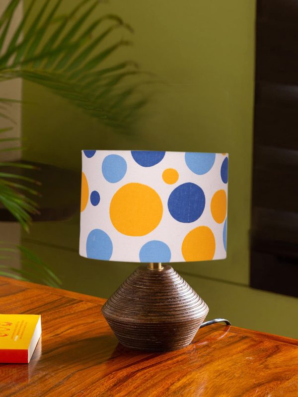 Contemporary Cotton Table Lamp with Wood Natural Base | 7 x 12 inches Online