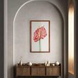 Anthurium Hand-Embroidered Textile Art | Pink | 18 X 30 inches Discount