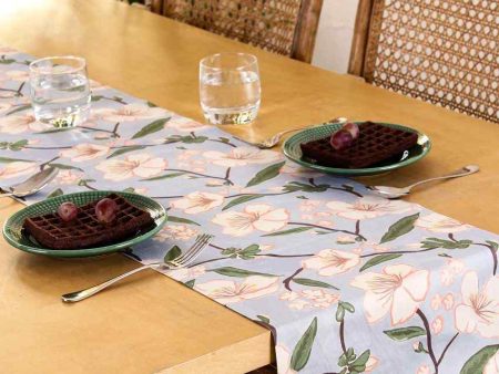 Blue Badamwari Design Cotton Satin Table Runner | 60 x 13 Inches Online Hot Sale