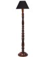 Black Cotton Conical Wooden Floor Lamp | 5 Feet Cheap