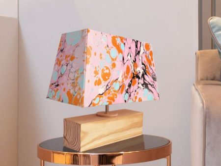 Bubbles Marbling Hand Painted Wooden Table Lamp Sale