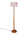 Chic Cotton Drum Shade Floor Lamp with Wooden Base | 12 x 57 Inches Fashion