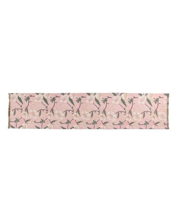 Pink Badamwari Design Cotton Satin Table Runner  | 60 x 13 Inches Cheap