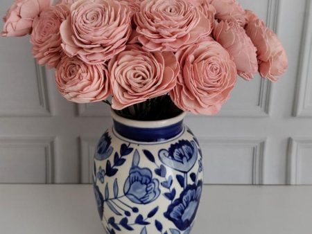 Blush Rose Mono Sholapith DIY Flower Bunch | Vase Not Included | 32 Flower Heads For Discount