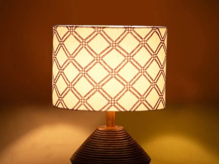 Modern Cotton Table Lamp with Wood Natural Base | 7 x 12 inches Online Hot Sale