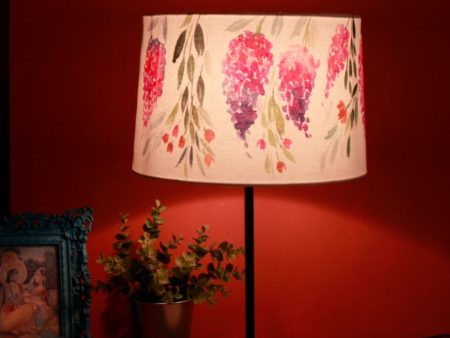 Flower Shower Drum Design Cotton Table Lamp on Sale