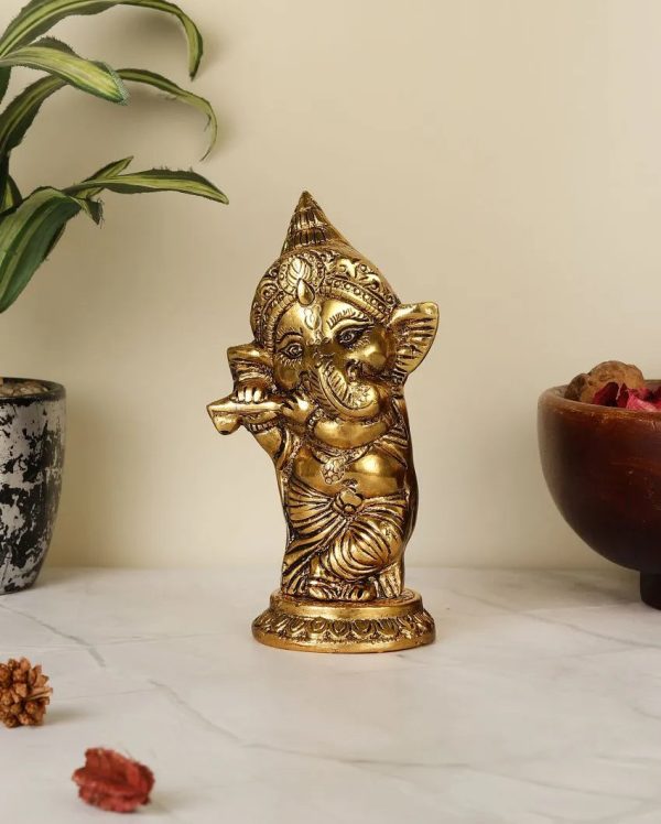 Golden Lord Ganesha Idol Statue | 2.5 x 6 inches Supply