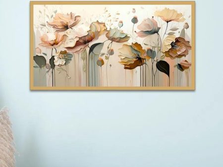 Blossom Abstract Flower Canvas Wall Painting With Acrylic Frame Online now