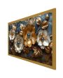 Elegant 3D Art Golden Floral Canvas Wall Painting Supply