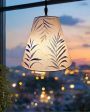 Blue Palm Leaves Cotton Cone Pendant Lamp | Blue For Cheap