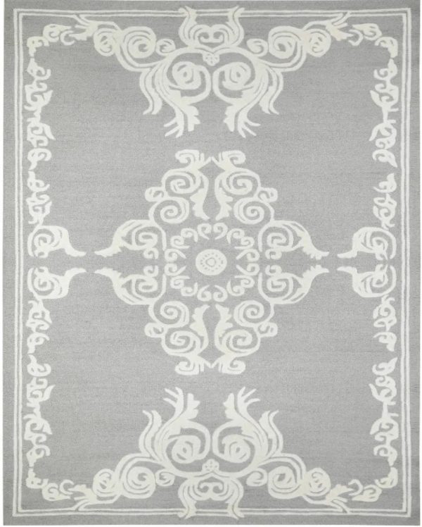 Traditional Hand Tufted Wool Carpet Classic and Stylish | Grey | 5 x 8 Feet Hot on Sale