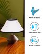 Black & White Cotton Table Lamp With Wooden Natural Base | 10 x 12 Inches Cheap