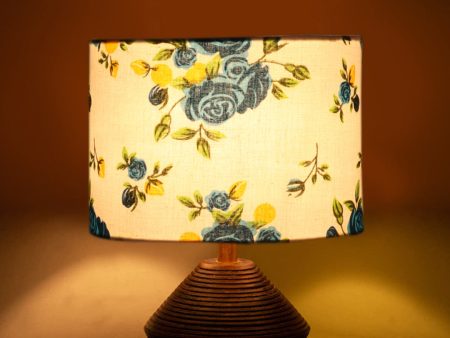 Colorful Cotton Table Lamp with Wood Natural Base | 7 x 12 inches Sale