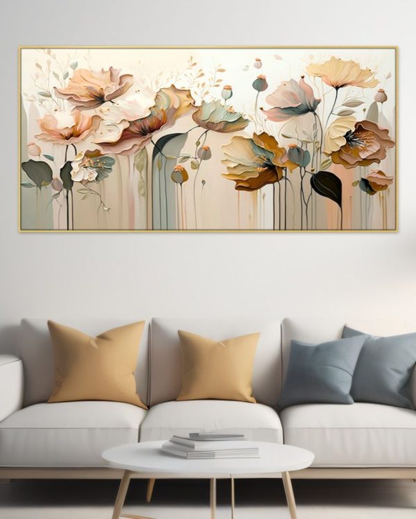 Blossom Abstract Flower Canvas Wall Painting With Acrylic Frame Online now