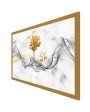 Beautiful Golden Tree & Deer Canvas Wall Art With Acrylic Frame Cheap