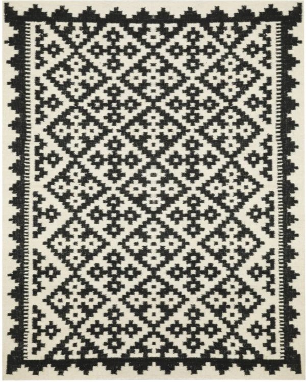 Chevron Hand Tufted Wool Carpet Modern Style | Black  | 5 x 8 Feet For Cheap