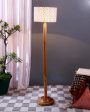 Chic Cotton Drum Shade Floor Lamp with Wooden Base | 12 x 57 Inches Fashion