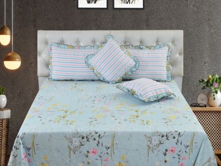 Unique Cotton Bedding Set with 2 Pillow & 2 Cushion Covers | King Size| 108 x 108 inches For Cheap