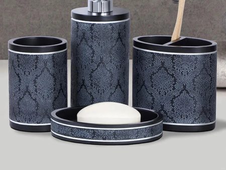 Sleek Soap Dispenser, Toothbrush Holder, Soap Dish & Tumbler Bath Set | Set of 4 Pcs For Sale