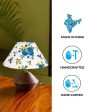 Printed Cotton Table Lamp With Wooden Natural Base | 10 x 12 Inches Supply