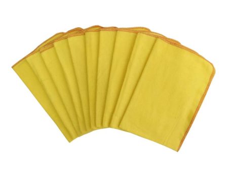 Super Soft Flannel Yellow Dusters | Set Of 10 on Sale